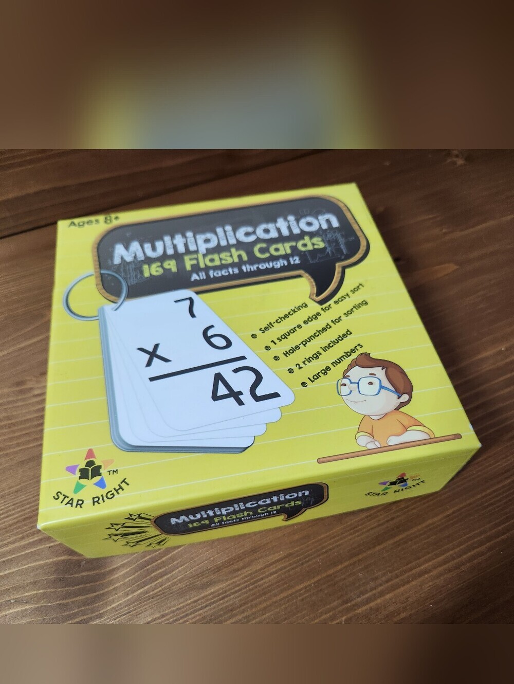 Multiplication I69 Flash Cards  Bright Yellow Educational Educator Teacher Deck